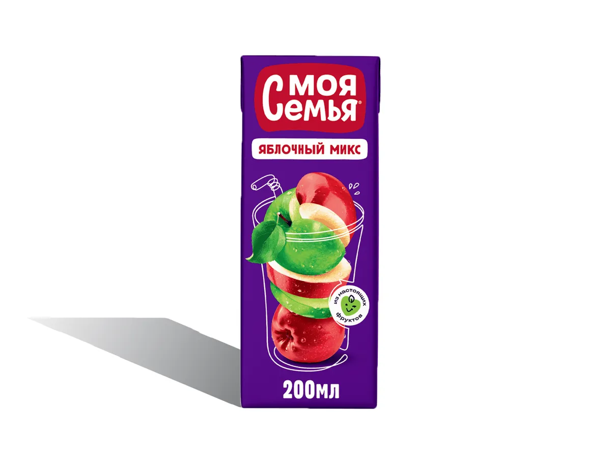 Сок "Моя семья" яблочный микс 0.2л