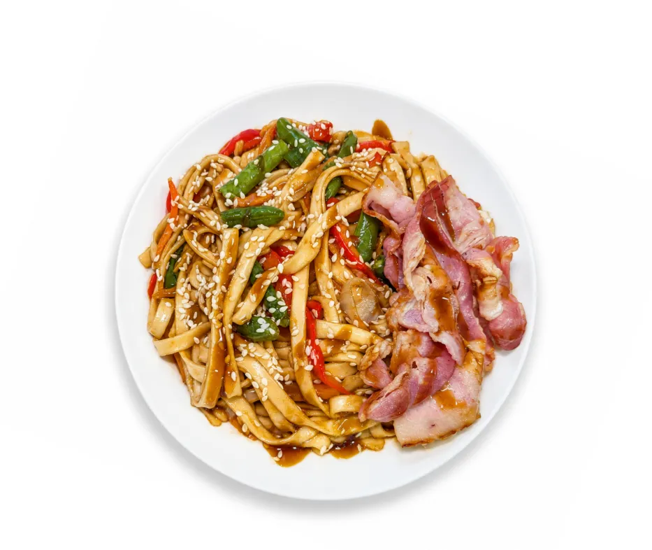 Wok с беконом